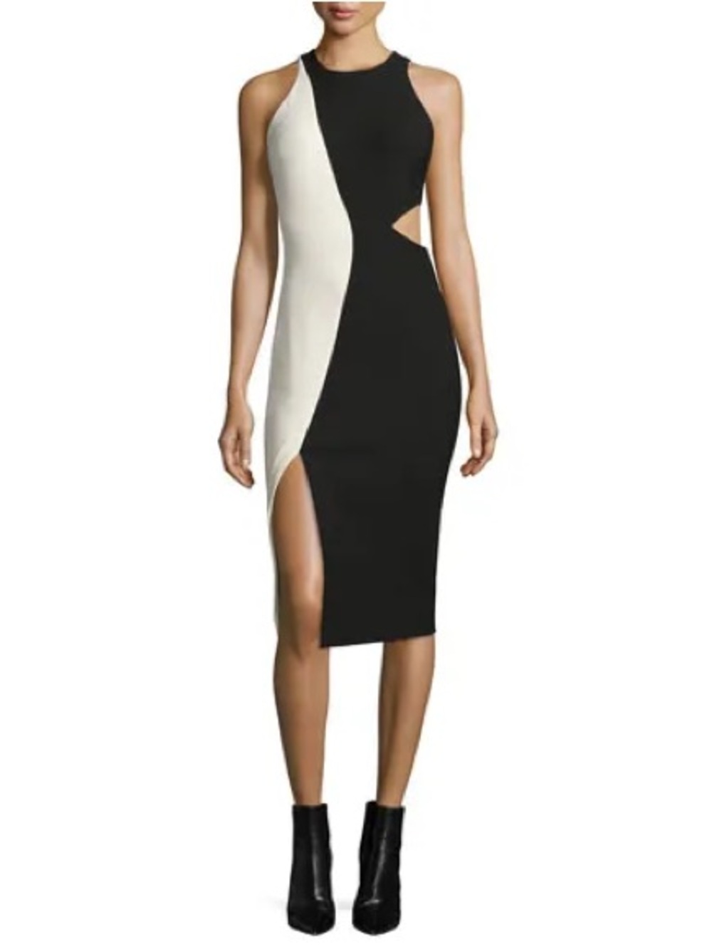 Elizabeth and James Black and White Cutout Dress
